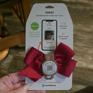 Reusable Photo Video Bow-Card - Burgundy